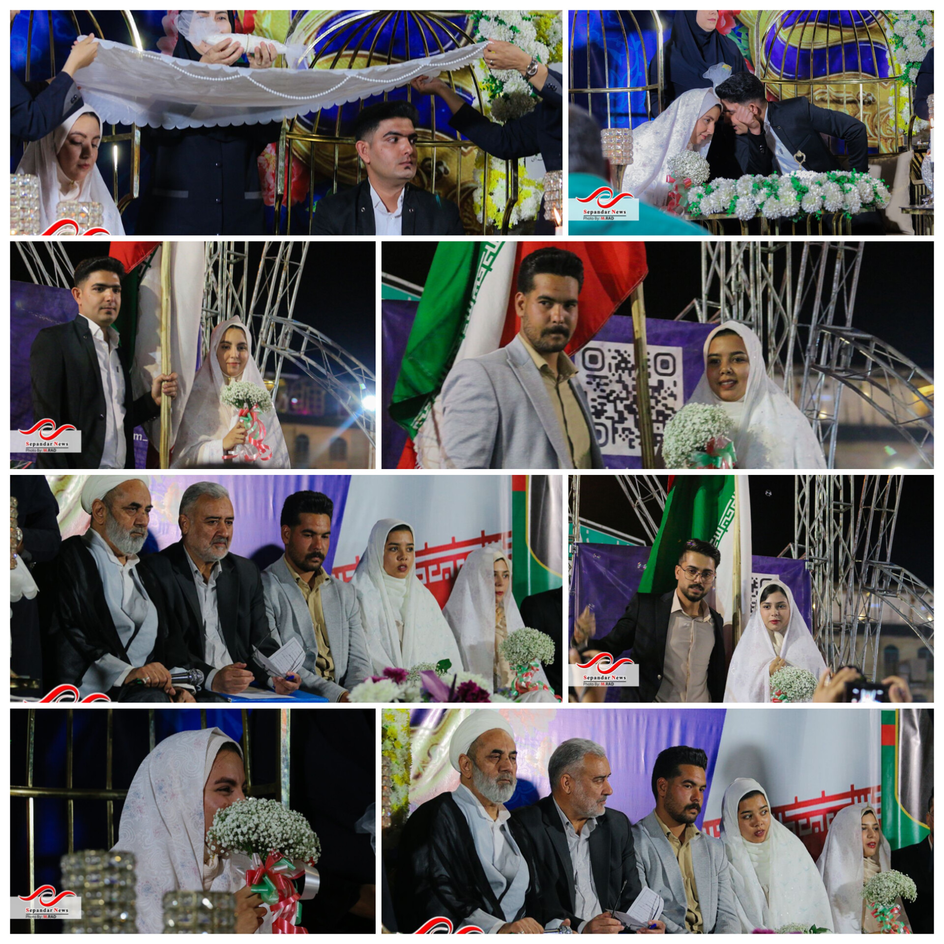 ازدواج آسان سه زوج رفسنجانی در هفتادو نهمین قرار شبانه مردم  رفسنجان درمیدان شهید سلیمانی