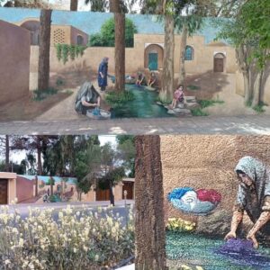 دیوار نگاره ای با نقش سنت در رفسنجان